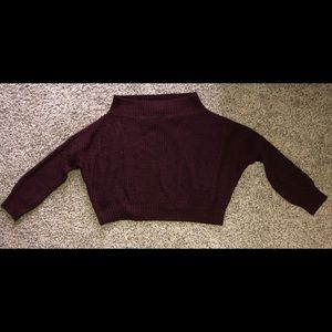 Maroon Off-the-Shoulder Sweater